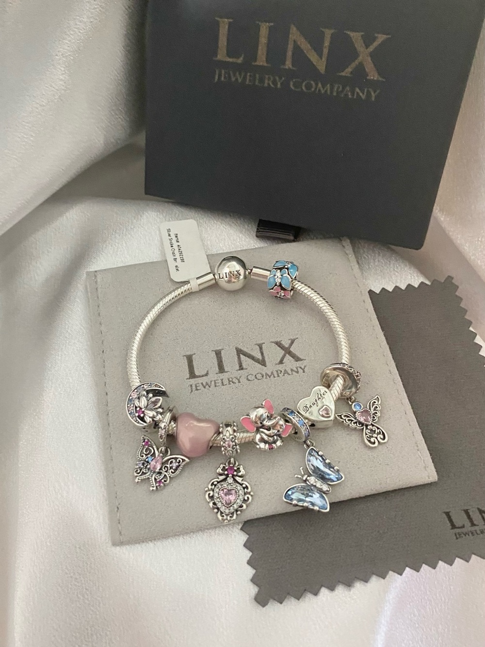 Linx Sterling Silver Snake Chain Bracelet with Nurse Practitioner Themed Charms